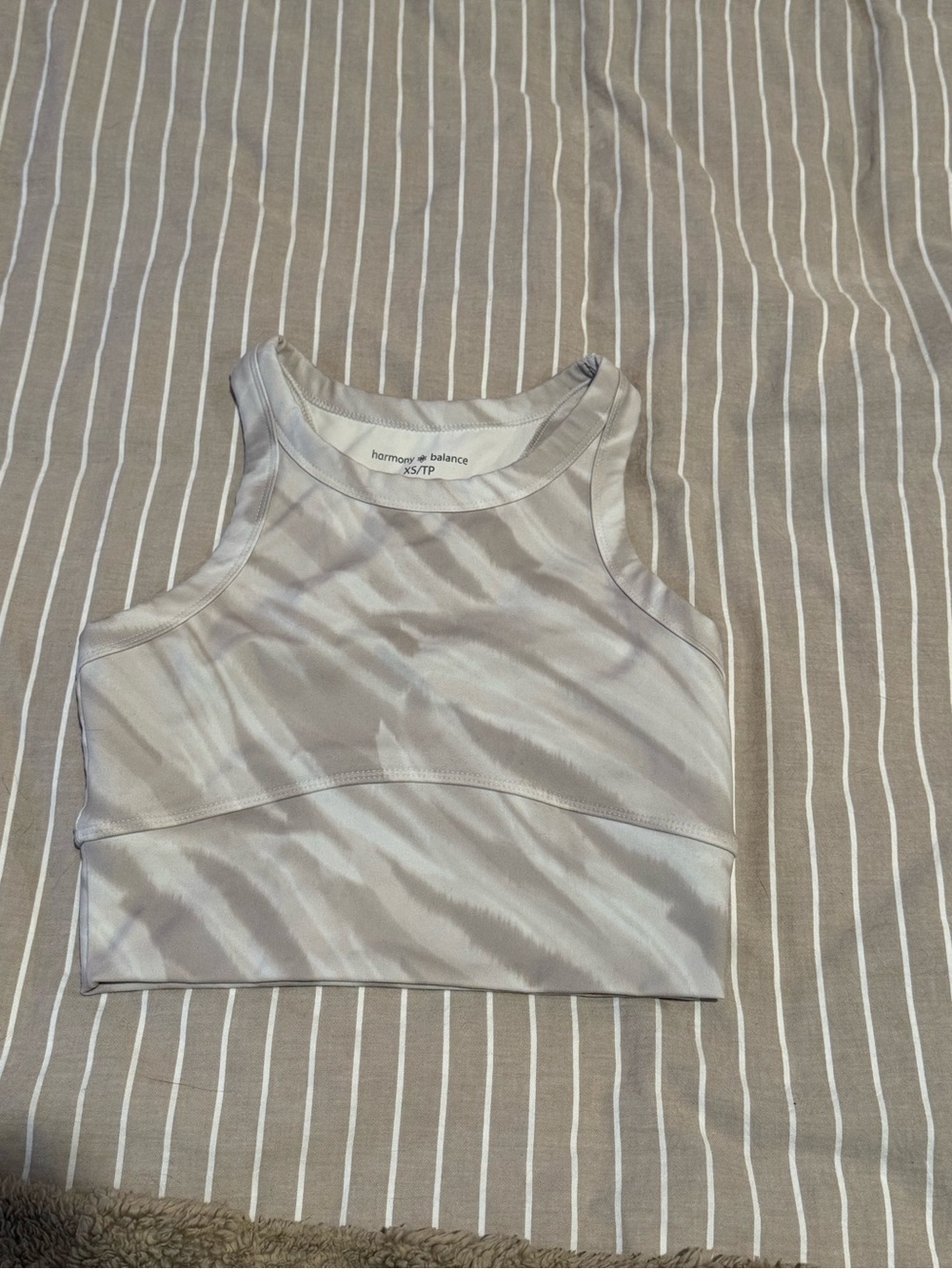 Harmony & Balance Taupe Tie-Dye Cropped Tank